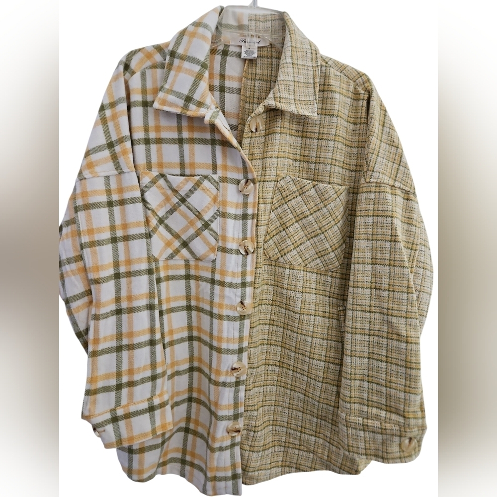 PASSPORT JACKET SZ M GREEN YELLOW PLAID